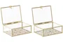 DKD Home Decor Joyero de Metal y Cristal Multicolor Surtido