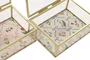 DKD Home Decor Joyero de Metal y Cristal Multicolor Surtido