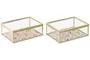 DKD Home Decor Joyero de Metal y Cristal Multicolor Surtido