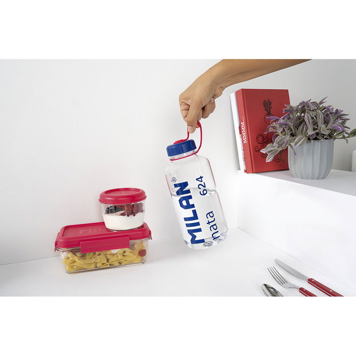 Milan Fiambrera de tritán hermética redonda rosa 500 ml