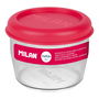 Milan nata 624 Fiambrera Hermética Redonda Rosa 500 ml Tritán Libre de BPA
