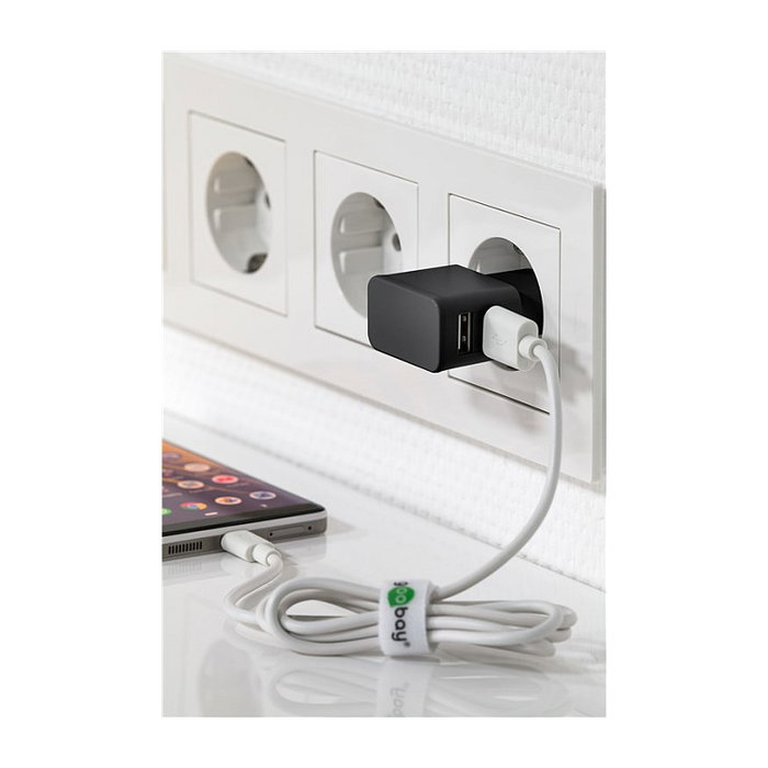 Goobay USB-C Dual Ladeset 2,4 A (negro) inevitable
