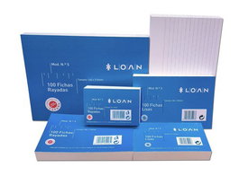 LOAN Fichas Lisas Blancas 160x215mm (Nº5) Paquete de 100