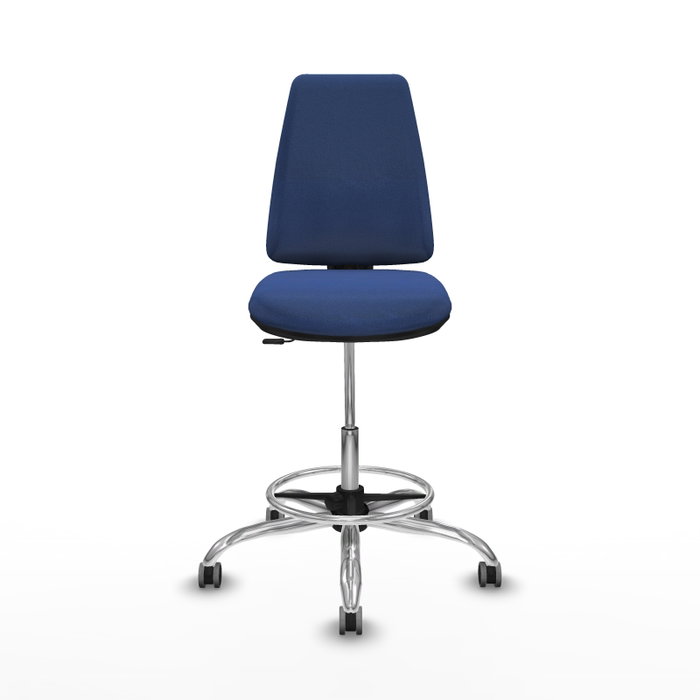 PIQUERAS Y CRESPO Taburete Elche CP Bali azul marino con base cromada