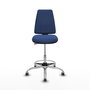 PIQUERAS Y CRESPO Taburete Elche CP Bali azul marino con base cromada