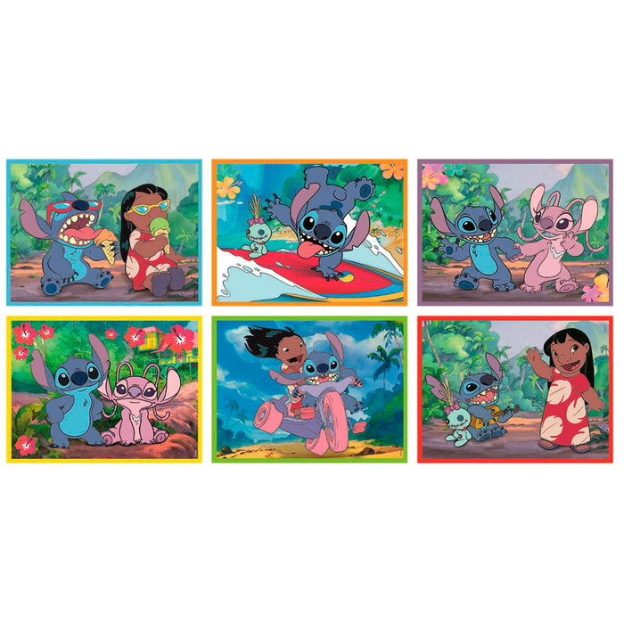 Clementoni 41347 Cubos 12 Stitch, Puzzle de Cubos Disney con 12 Piezas para Crear 6 Imágenes, +3 Años