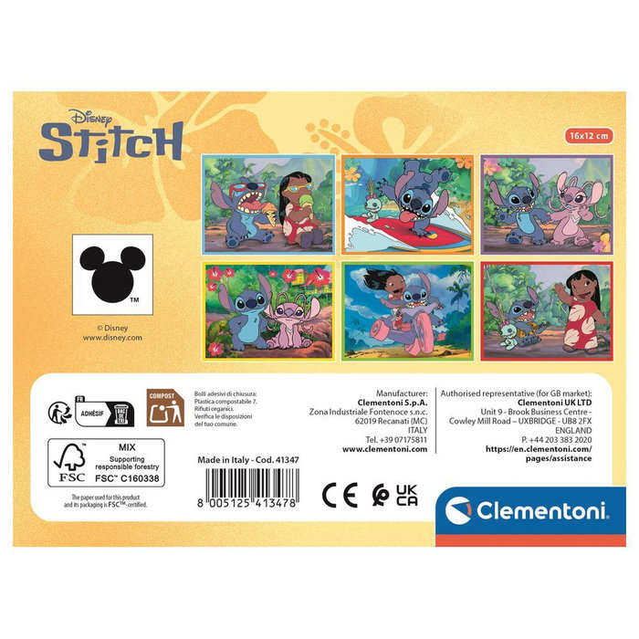 Clementoni Puzzle de Cubos Disney Stitch de 12 Piezas Clementoni Puzzle de Cubos Disney Stitch de 12 Piezas