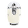 Smeg CJF11CREU Prensa de Cítricos Eléctrica, Función Antigoteo, Almacenamiento de Cable, Color Crema, 70W, Hecho de Acero Inoxidable y Plástico