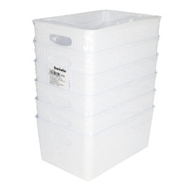 Dovelis Cesto organizador plástico 3,3L Blanco - Pack de 6 unidades