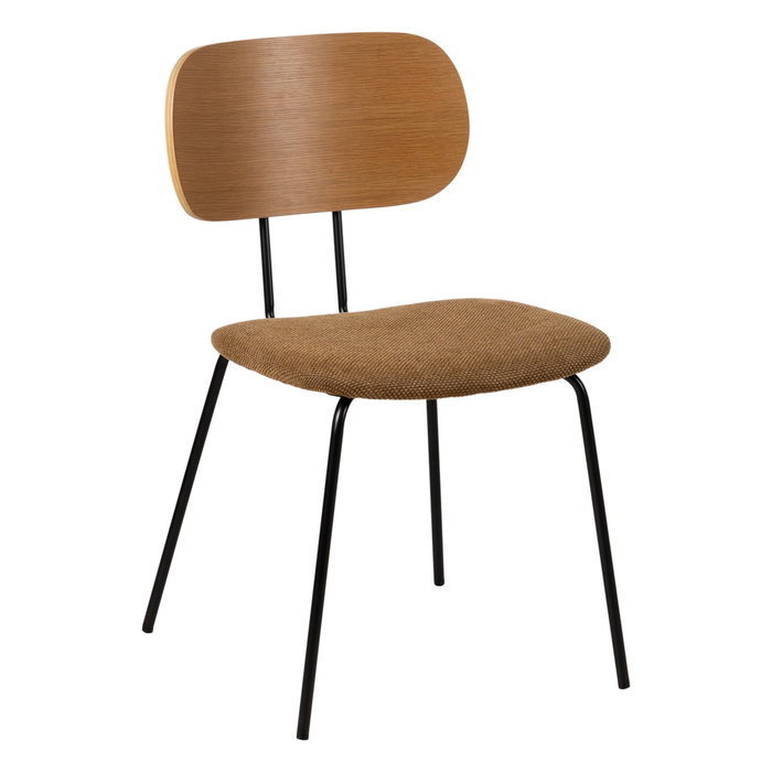 Silla Natural-Marrón Tejido-Metal Salón 48 X 55 X 82,50 cm (Set de 4)