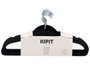 KIPIT Set de 24 Perchas Flocadas Negras 44,5x22cm