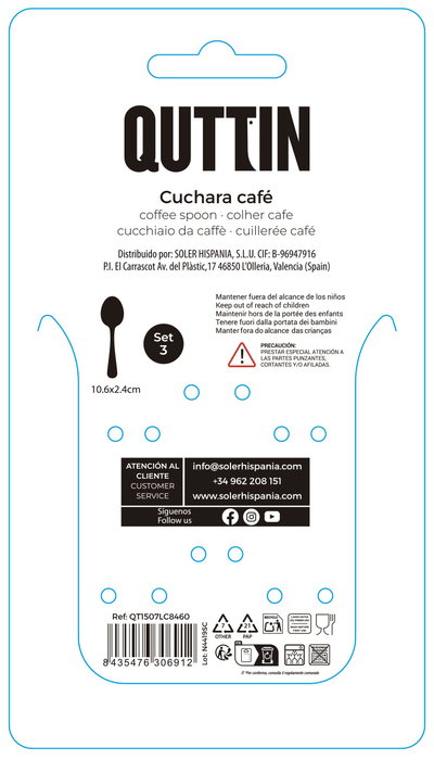 Inde Set 3 Cucharas Café Louvre Champ. Matt (12 Cajas)
