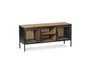 DKD Home Decor Brit clash 23 Mueble TV Natural Gris Oscuro 137 x 55 x 40 cm