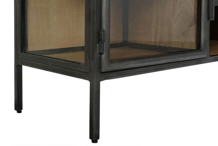 DKD Home Decor Brit clash 23 Mueble TV Natural Gris Oscuro 137 x 55 x 40 cm