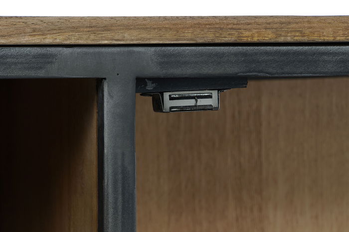 DKD Home Decor Brit clash 23 Mueble TV Natural Gris Oscuro 137 x 55 x 40 cm