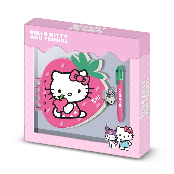 Karactermania Hello Kitty Diario Fresa y Bolígrafo de 6 Colores Rosa Karactermania Hello Kitty Diario Fresa y Bolígrafo de 6 Colores Rosa