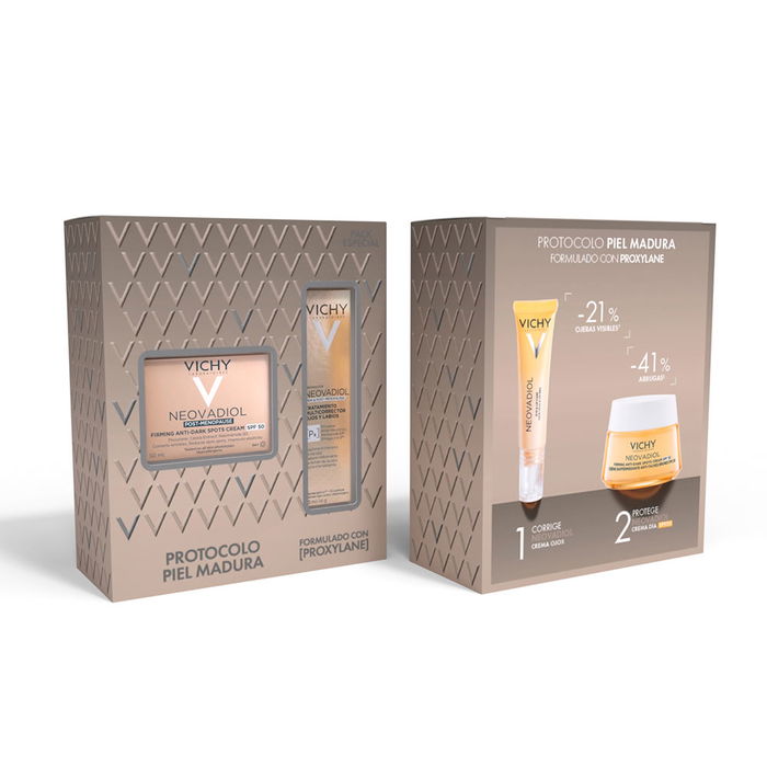 Vichy NEOVADIOL POST-MENOPAUSIA CREMA ESTUCHE 2 pz - Crema Reafirmante Día SPF50 50ml + Tratamiento Ojos y Labios 15ml para Piel Madura