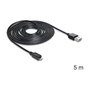 DeLOCK Cable EASY USB 2.0-A a Micro-B, 5 m, Negro