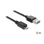 DeLOCK Cable EASY USB 2.0-A a Micro-B, 5 m, Negro