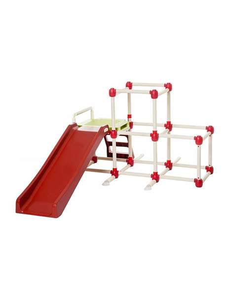 Ociotrends Tobogán Everest con Zona de Juego para Niños 3-5 años, 150x120x120 cm, Blanco/Rojo