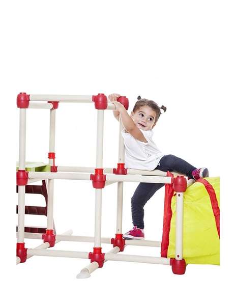 Ociotrends Tobogán Everest con Zona de Juego para Niños 3-5 años, 150x120x120 cm, Blanco/Rojo
