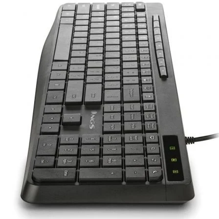 NGS Teclado Español USB Ultraslim Silencioso Multimedia Negro