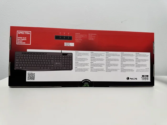 NGS Teclado SPECTRA USB Ultraslim Silencioso Multimedia con Teclas Planas y Diseño QWERTY Español 96% Negro para Hogar/Oficina