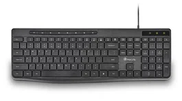 NGS Teclado SPECTRA USB Ultraslim Silencioso Multimedia con Teclas Planas y Diseño QWERTY Español 96% Negro para Hogar/Oficina
