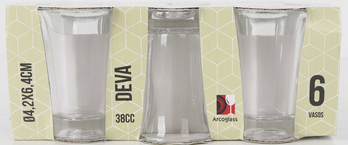 Arcoglass Set de 6 Chupitos Deva 38cc