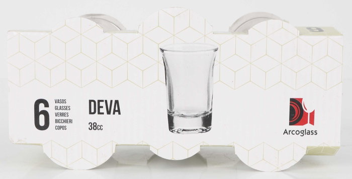 Arcoglass Set de 6 Chupitos Deva 38cc
