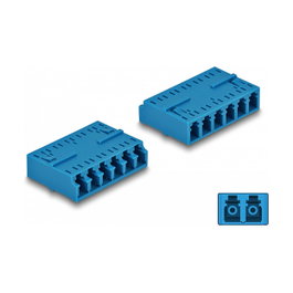 DeLOCK Acoplador de Fibra Óptica HD LC Hexaplex hembra a LC Hexaplex hembra Azul