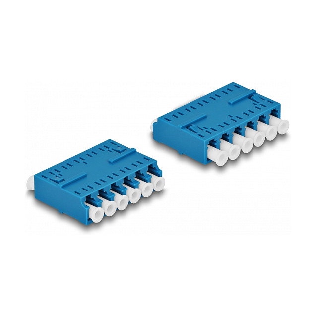 DeLOCK Acoplador de Fibra Óptica HD LC Hexaplex hembra a LC Hexaplex hembra Azul