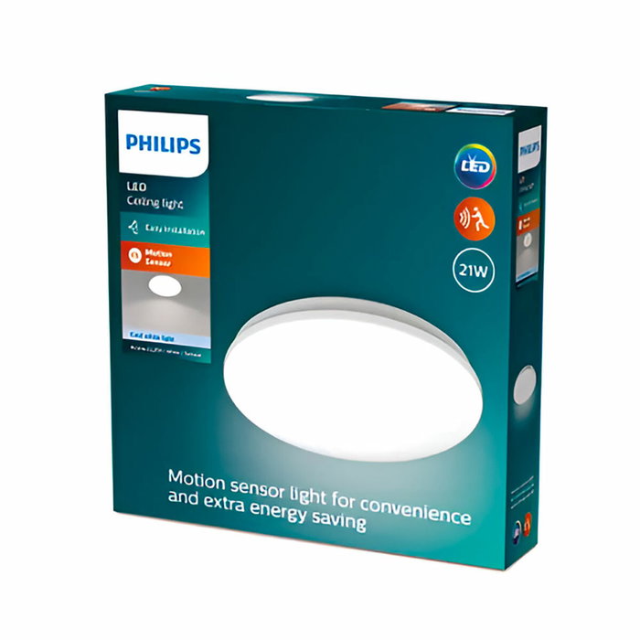 Philips Plafón LED Acuna con Sensor de Movimiento, 21W, 4000K, 2900 lm, Blanco Philips Plafón LED Acuna con Sensor de Movimiento, 21W, 4000K, 2900 lm, Blanco