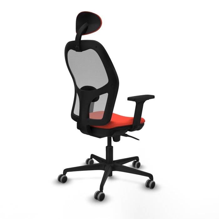 PIQUERAS Y CRESPO Silla de oficina Jorquera con mecanismo Sincro, Tela Naranja oscuro y Malla Gris PIQUERAS Y CRESPO Silla de oficina Jorquera con mecanismo Sincro, Tela Naranja oscuro y Malla Gris
