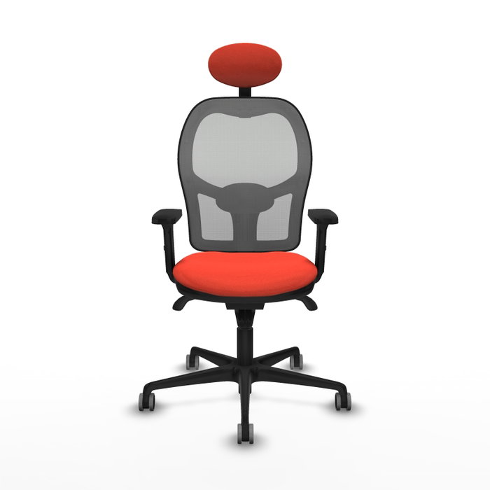 PIQUERAS Y CRESPO Silla de oficina Jorquera con mecanismo Sincro, Tela Naranja oscuro y Malla Gris PIQUERAS Y CRESPO Silla de oficina Jorquera con mecanismo Sincro, Tela Naranja oscuro y Malla Gris