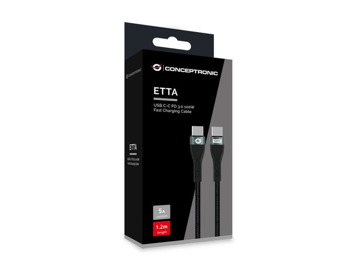 Conceptronic Cable USB-C Macho a USB-C Macho 1.2m PD 3.0 100W 20V 5A 480Mbps e-Mark
