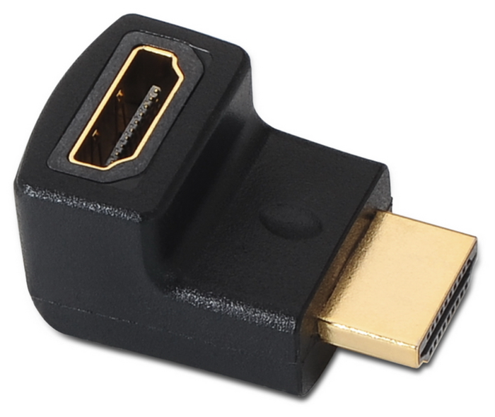 Aisens Adaptador HDMI Acodado A121-0124 Macho a Hembra Negro