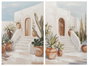 DKD Home Decor Cuadro Lienzo MDF 60x3,5x90 Pueblo Cactus (Pack de 2)