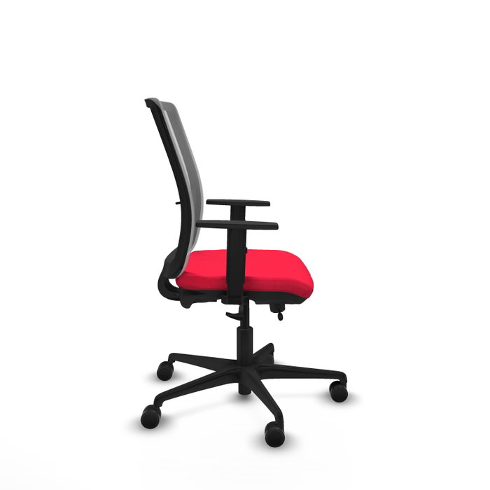 PIQUERAS Y CRESPO Silla de oficina Haches con mecanismo Sincro/Traslack, Rojo y Gris