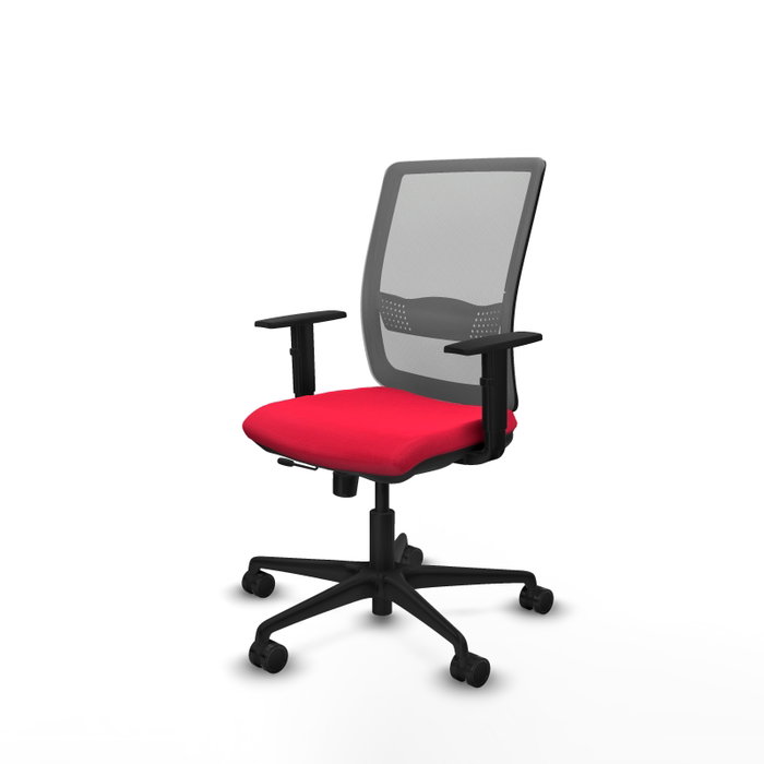 PIQUERAS Y CRESPO Silla de oficina Haches con mecanismo Sincro/Traslack, Rojo y Gris