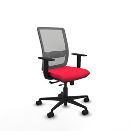 PIQUERAS Y CRESPO Silla de oficina Haches con mecanismo Sincro/Traslack, Rojo y Gris