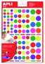 Apli Gomets de círculos autoadhesivos multicolor de 624 unidades