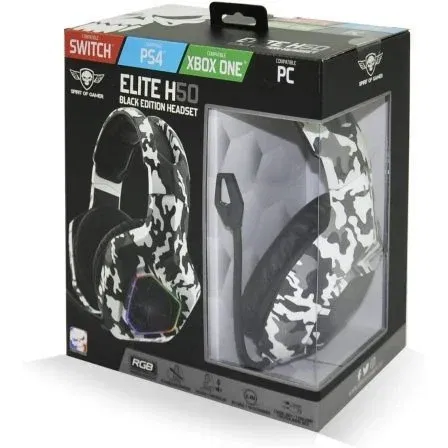Auriculares Gaming con Micrófono Spirit of Gamer Elite-H50/ Jack 3.5/ Camuflaje Ártico