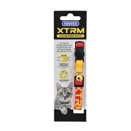 Nayeco Collar Gato X-Trm Rojo 20-33 cm x 1 cm (Set de 3) Collares de Seguridad Ajustables para Mascotas