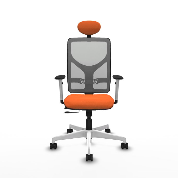 PIQUERAS Y CRESPO Silla de oficina Motilla con mecanismo Sincro/Traslack, Tela Naranja y Malla Gris PIQUERAS Y CRESPO Silla de oficina Motilla con mecanismo Sincro/Traslack, Tela Naranja y Malla Gris