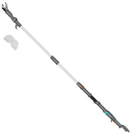 GARDENA HighCut 250 Tijera de podar telescópica a batería 18V, corte de ramas hasta 2.8cm, color negro/plata, batería de iones de litio