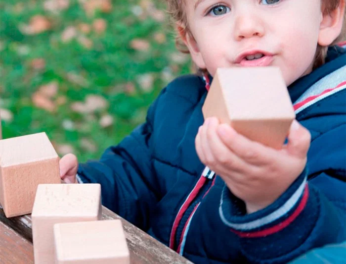 Andreutoys Juego Didactico 10 Cubos Sensoriales con Sonido Madera