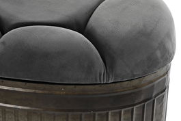 DKD Home Decor Descalzadora Loft Gris Metal Poliester 42 x 47 x 117 cm