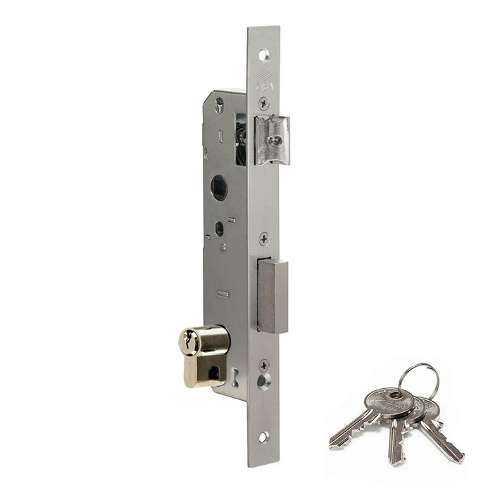 Cisa Cerradura de embutir New Fori con picaporte, palanca y cilindro 30 x 30 mm Cisa Cerradura de embutir New Fori con picaporte, palanca y cilindro 30 x 30 mm