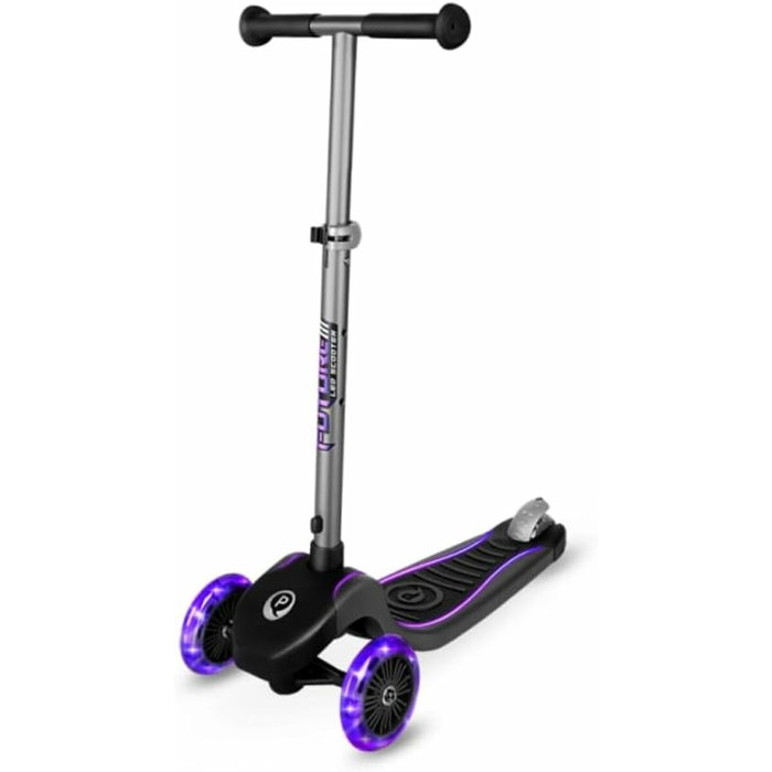 Ociotrends Patinete 3 ruedas Eco Future Scooter Plegable Con Luces Purple